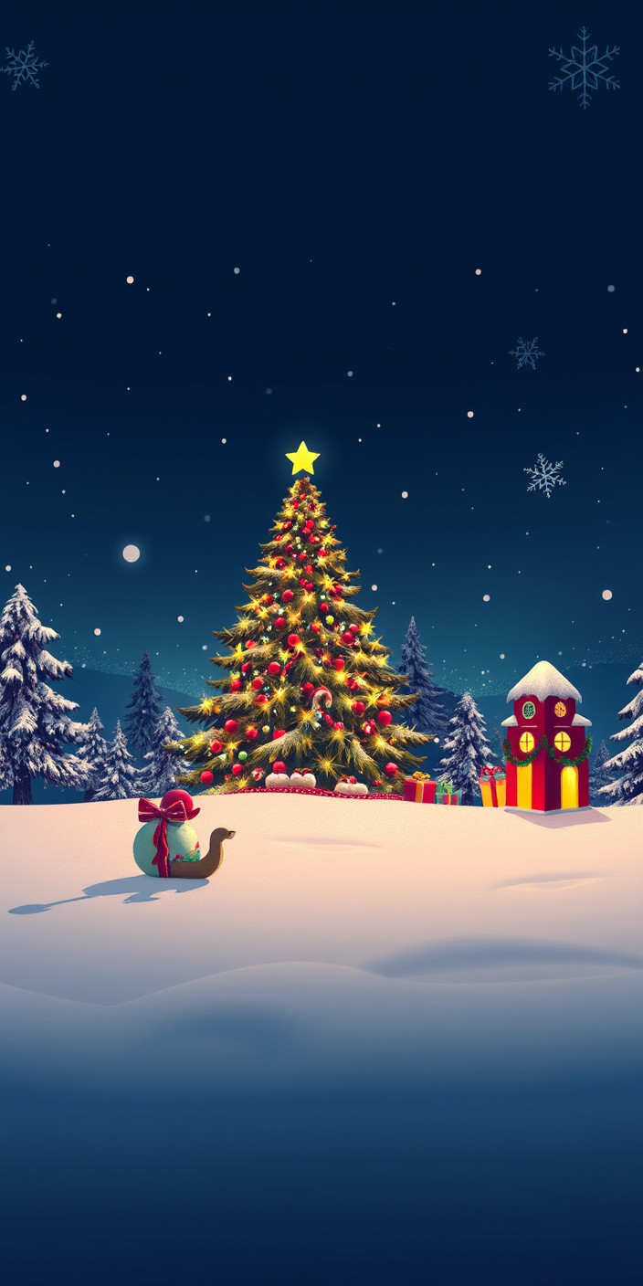 Christmas  laptop 3 Phone Wallpaper