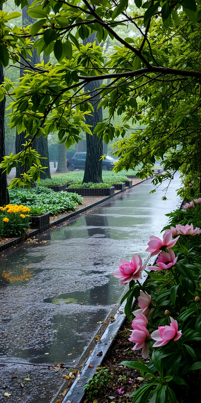 Rainy spring 13 Phone Wallpaper
