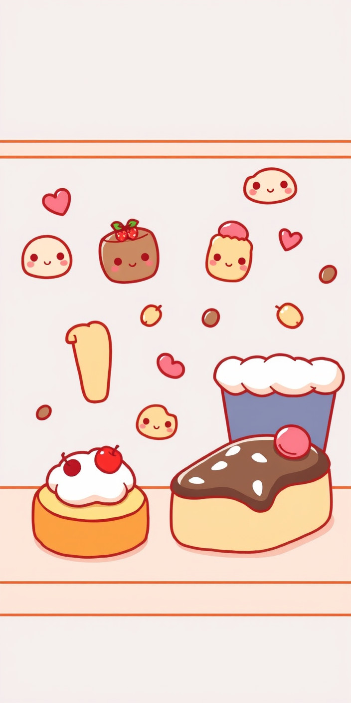 Kawaii food 3 Phone Wallpaper