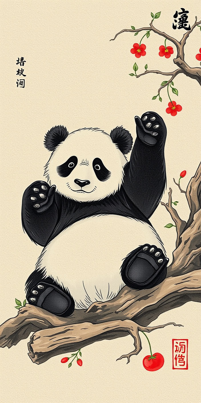 Panda 11 Phone Wallpaper