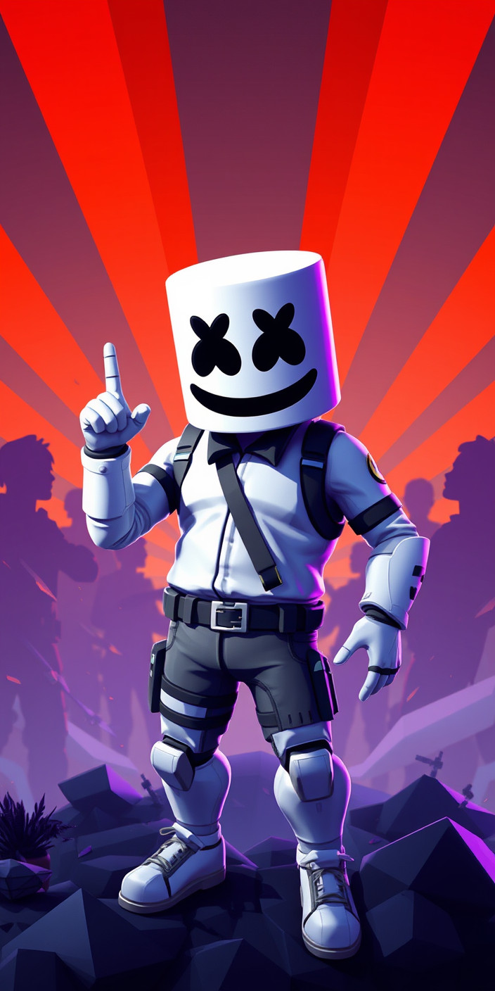 Marshmello fortnite 3 Phone Wallpaper