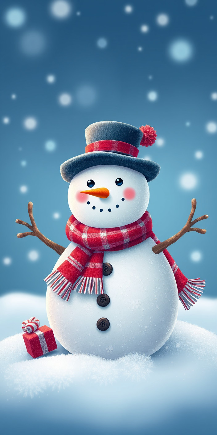 Cute snowman 6 Phone Wallpaper