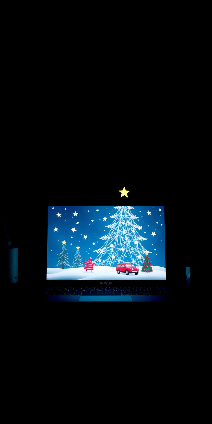 Laptop christmas 1 Phone Wallpaper