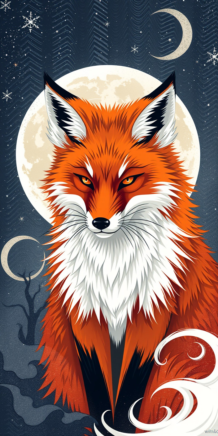 Nine tailed fox 11 Phone Wallpaper