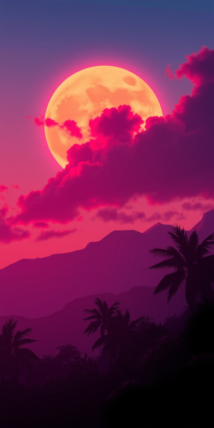 Neon sunset 2 Phone Wallpaper