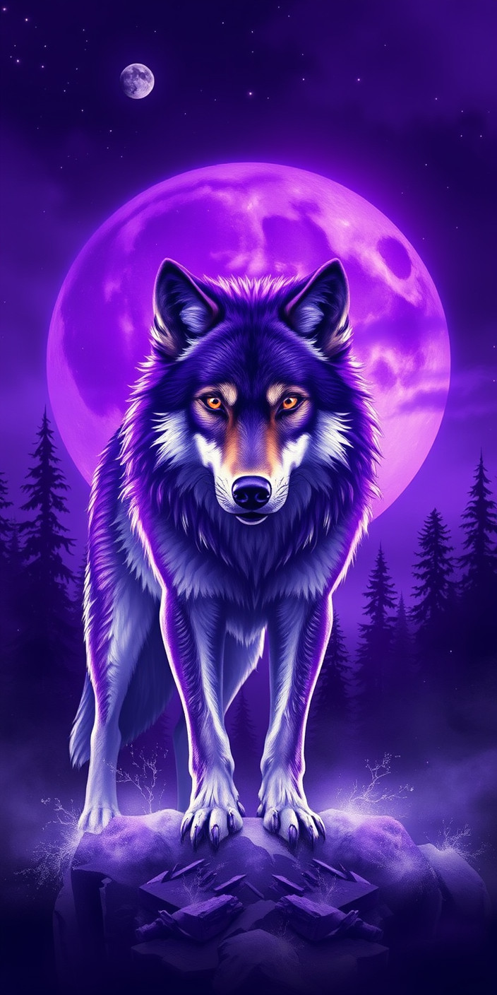 Wolf  purple 6 Phone Wallpaper