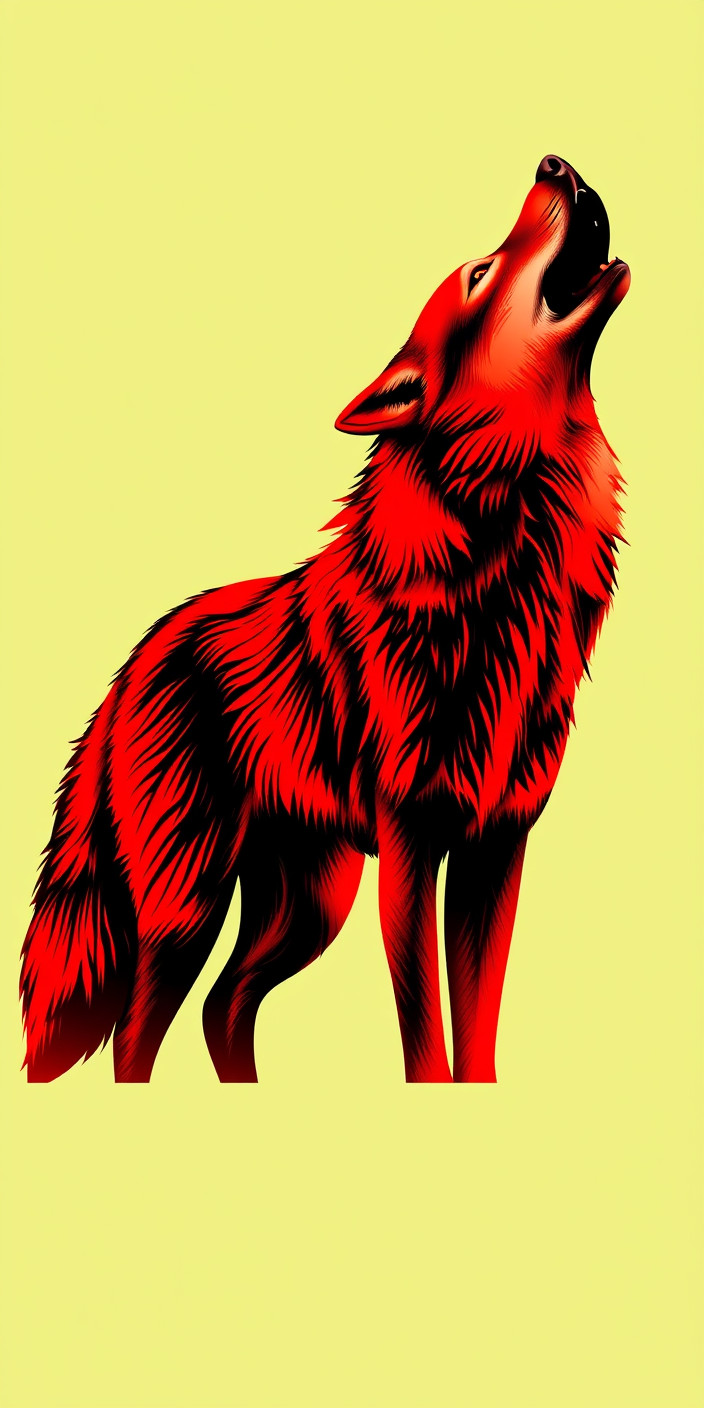 Red wolf 3 Phone Wallpaper