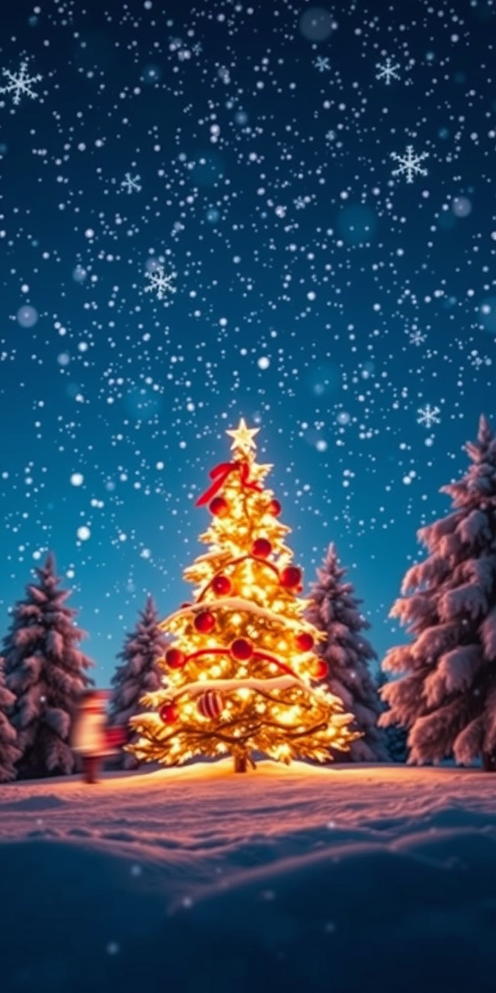 Christmas snow 4 Phone Wallpaper