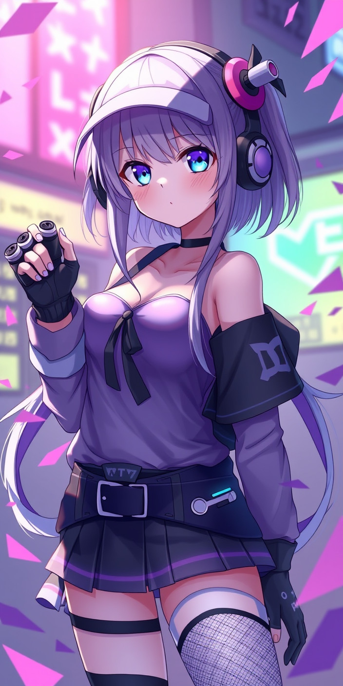 Anime gamer girl 5 Phone Wallpaper