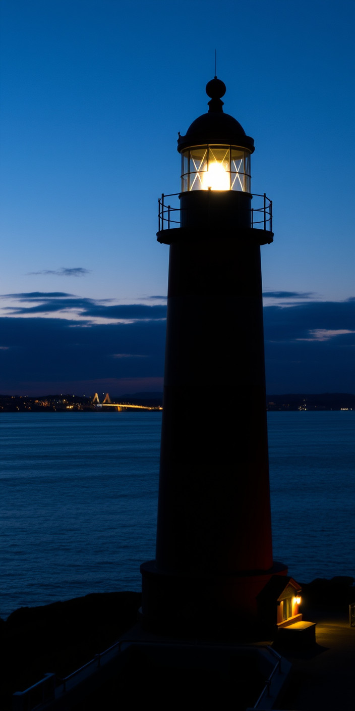 Lighthouse at night 4 Phone Wallpaper