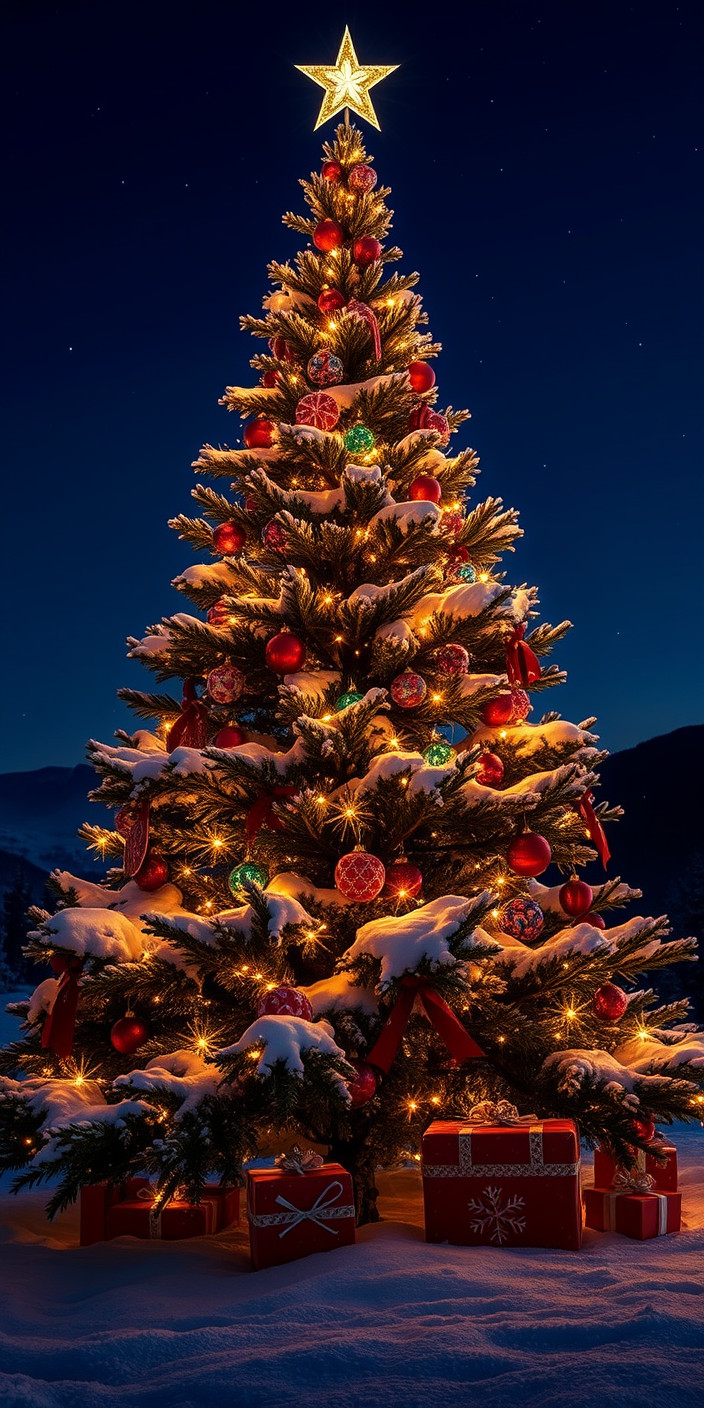 Christmas tree 10 Phone Wallpaper