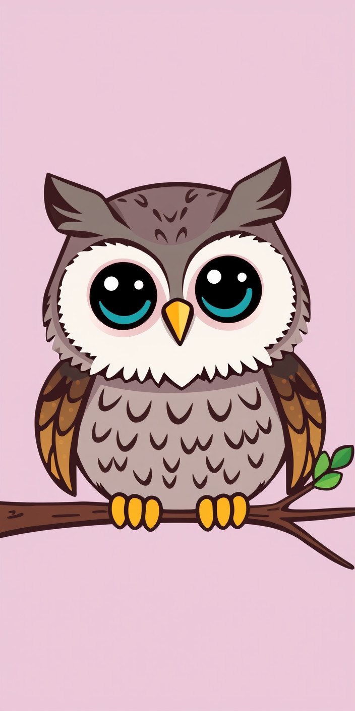 Cute owl 2 Phone Wallpaper