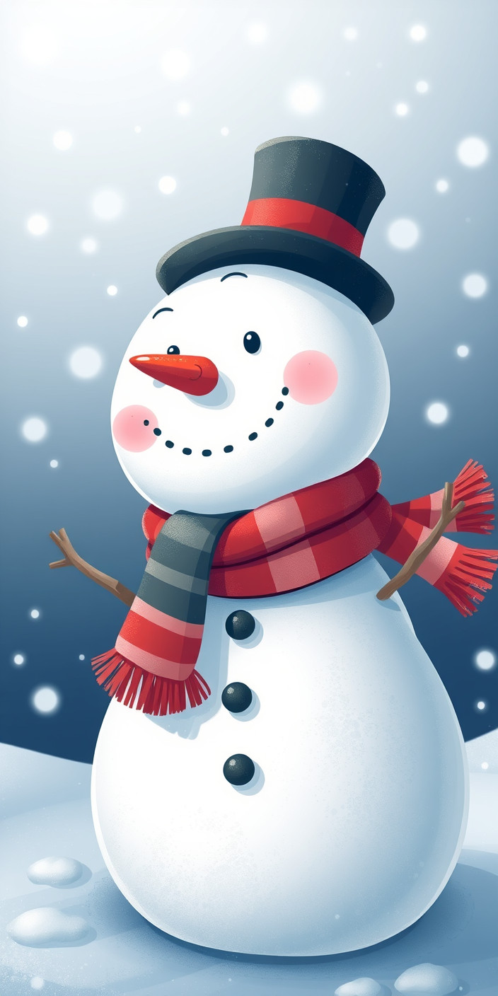 Cute snowman 4 Phone Wallpaper