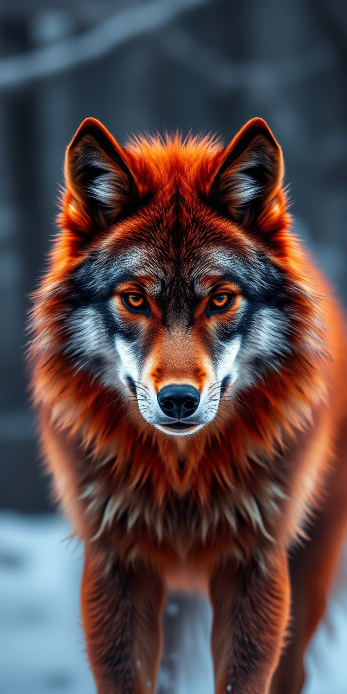 Red wolf 10 Phone Wallpaper