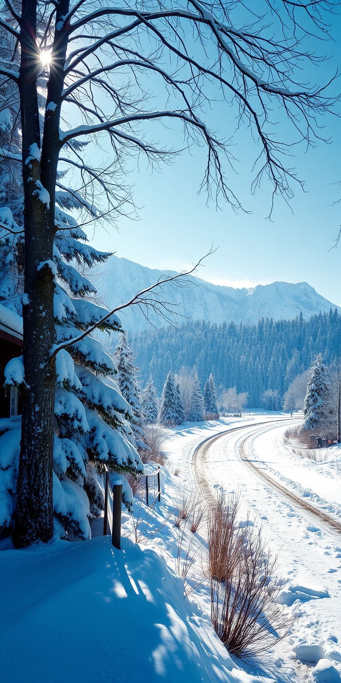 Free winter scenes 9 Phone Wallpaper