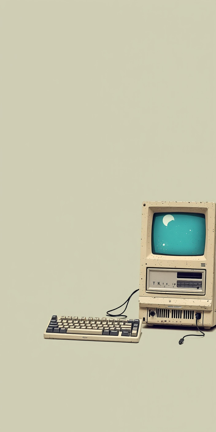 Vintage computer 1 Phone Wallpaper