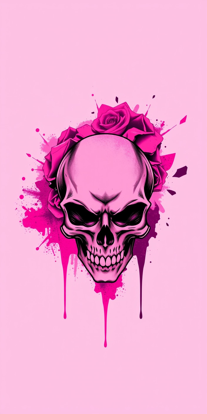 Pink skull 4 Phone Wallpaper