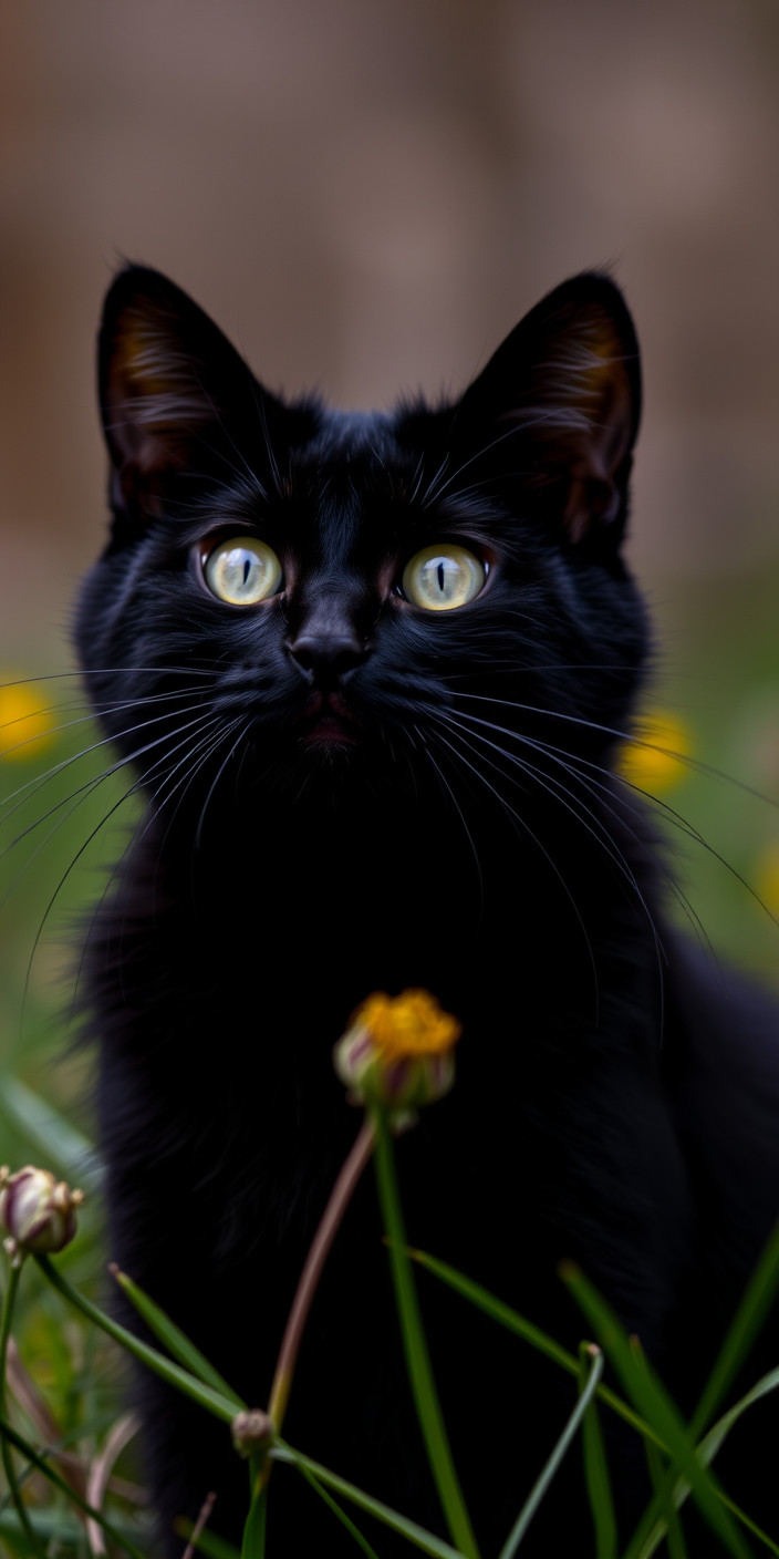 Black cat 5 Phone Wallpaper