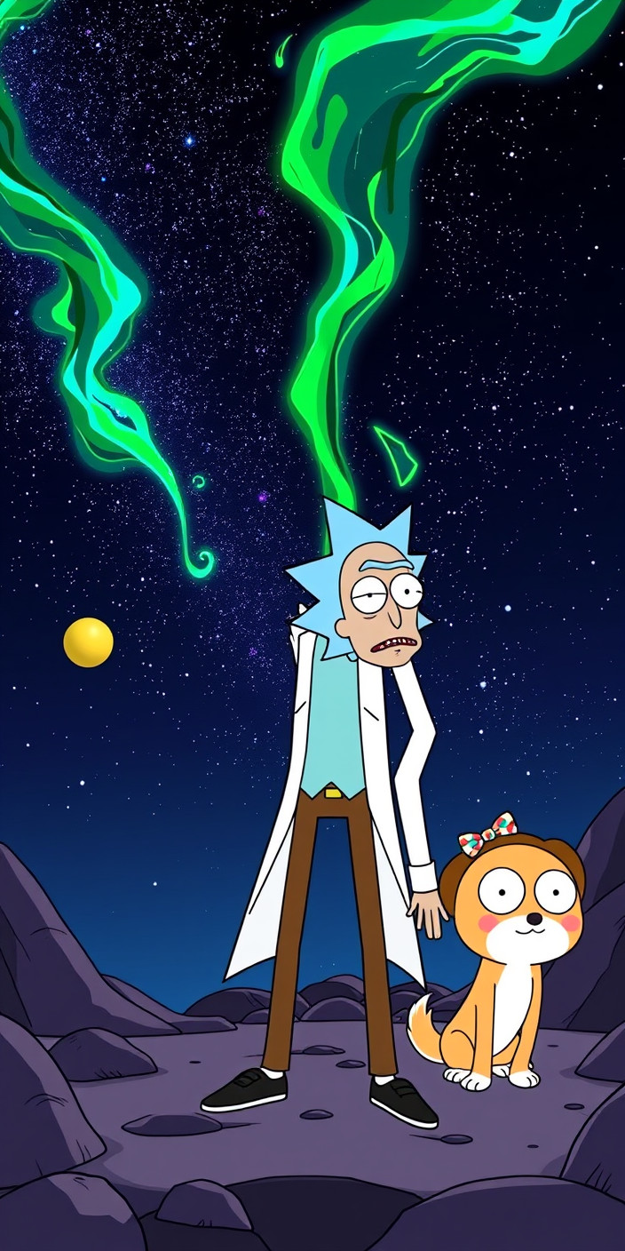 Rick and morty 5 Phone Wallpaper
