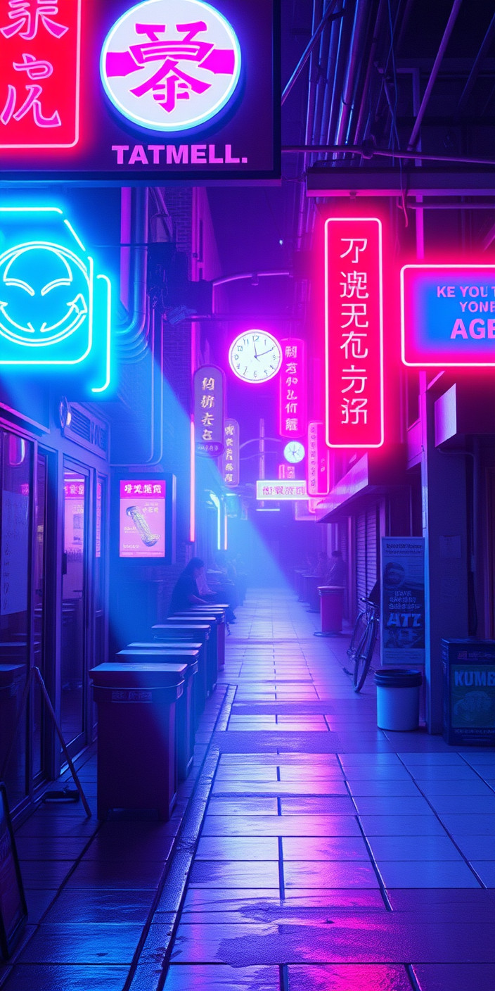 Neon 9 Phone Wallpaper