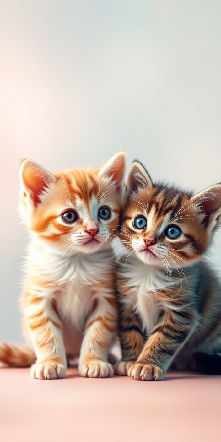Cute kittens 2 Phone Wallpaper