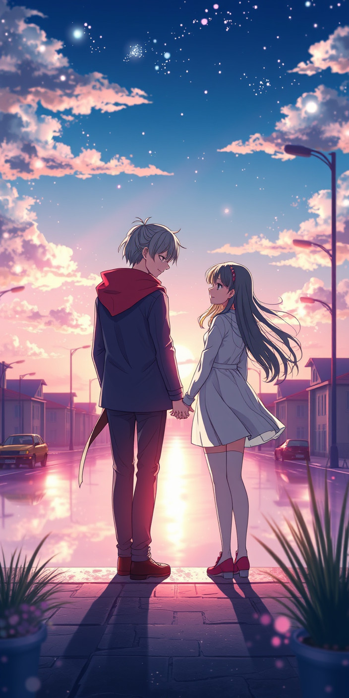 Anime couple 8 Phone Wallpaper