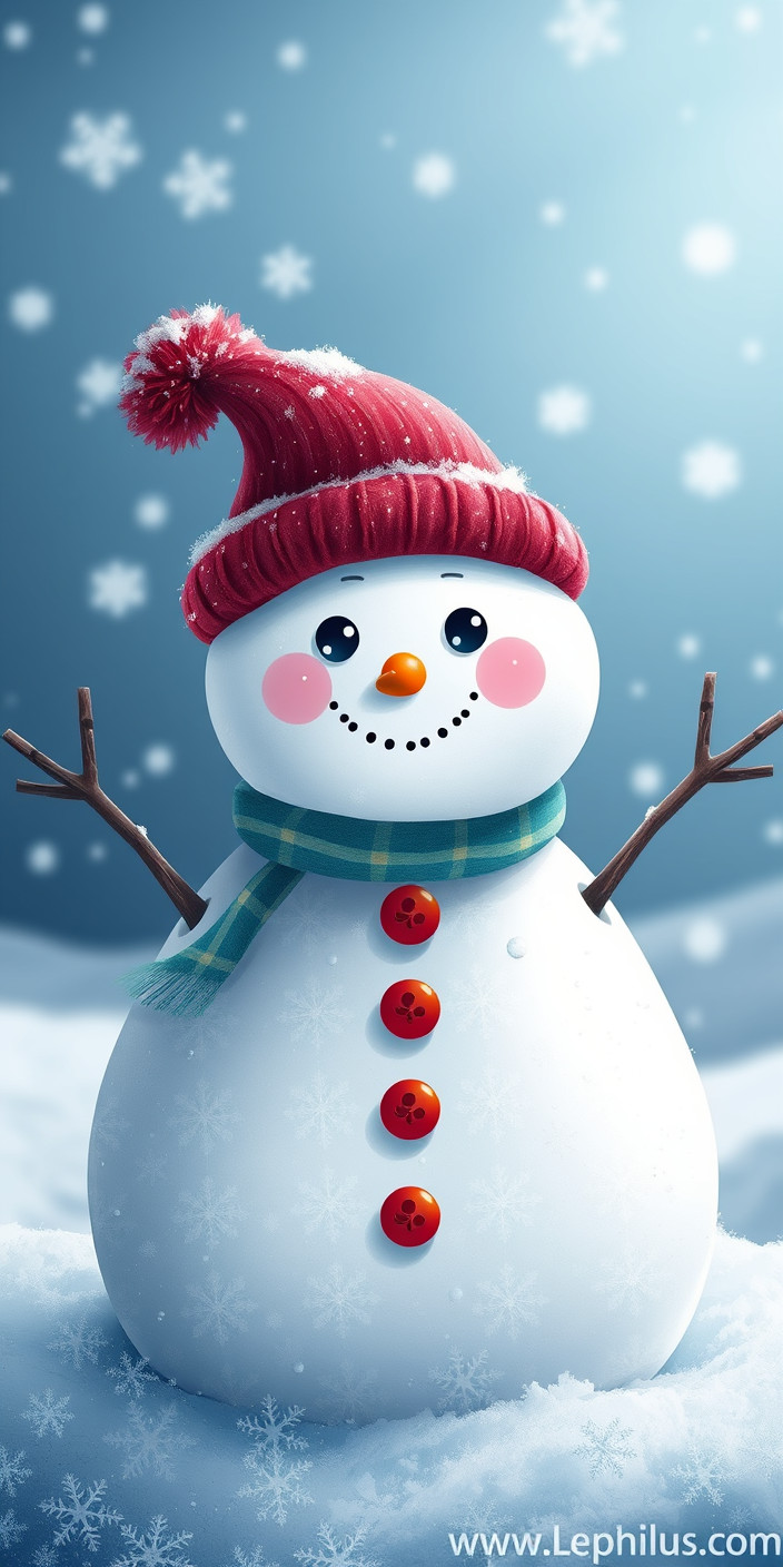Cute snowman 7 Phone Wallpaper