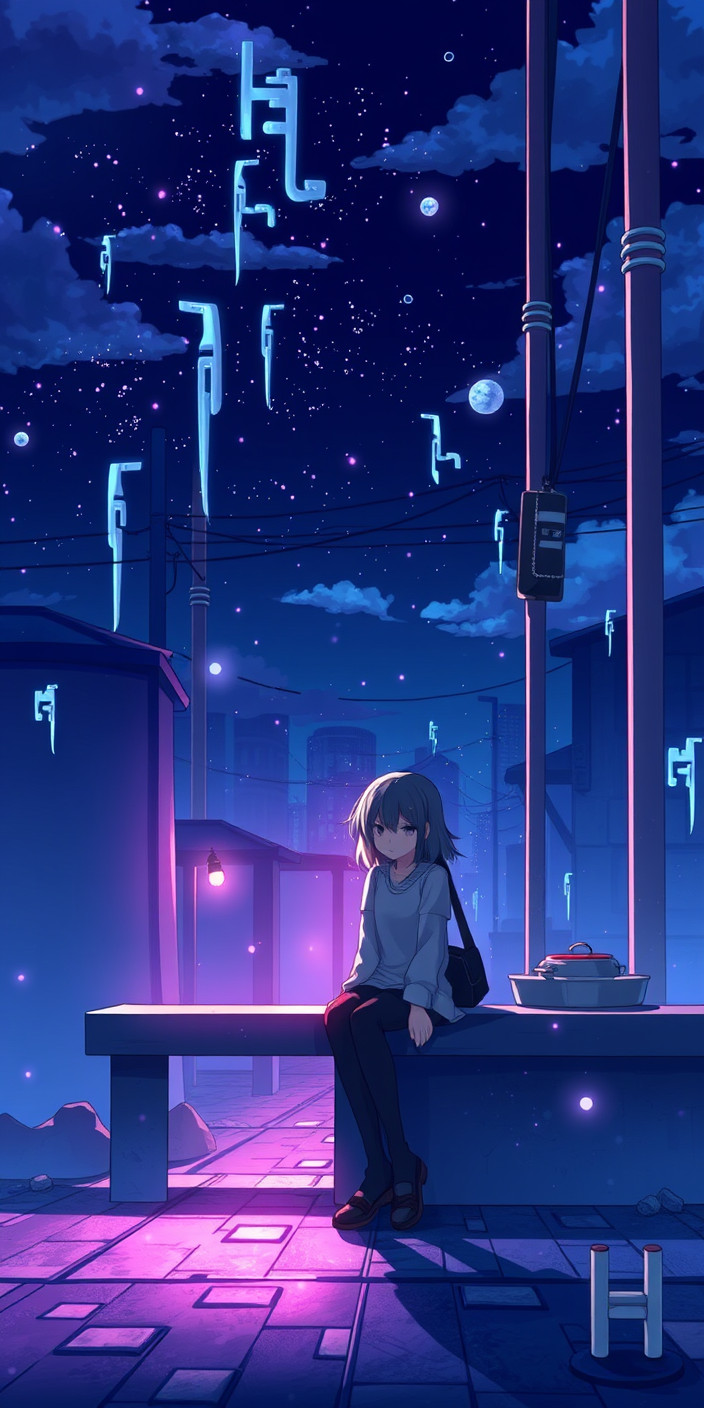 Chill anime 3 Phone Wallpaper