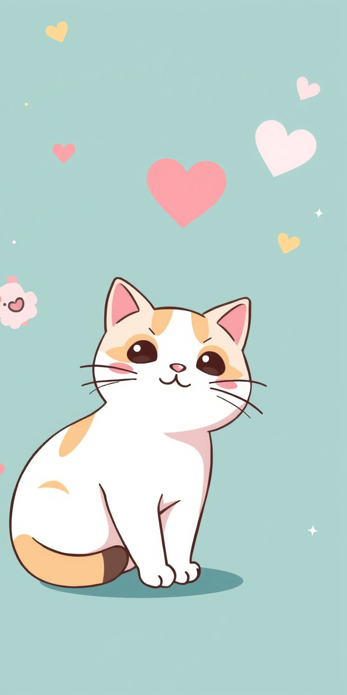 Kawaii cat 1 Phone Wallpaper