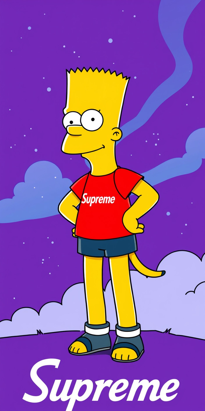 Bart simpson supreme 1 Phone Wallpaper