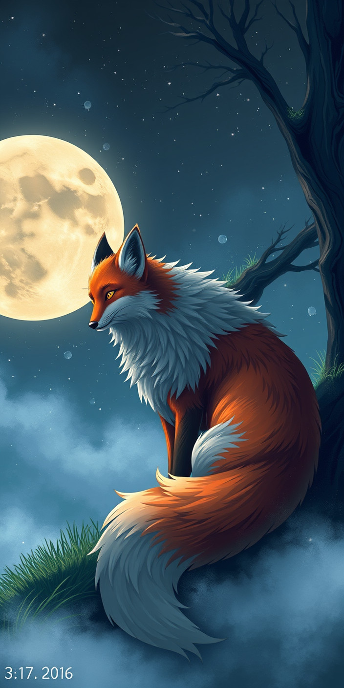 Nine tailed fox 6 Phone Wallpaper