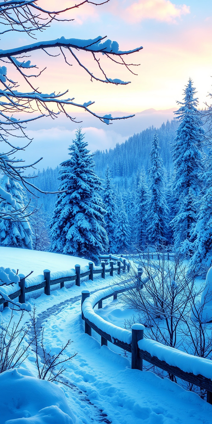 Free winter scenes 12 Phone Wallpaper