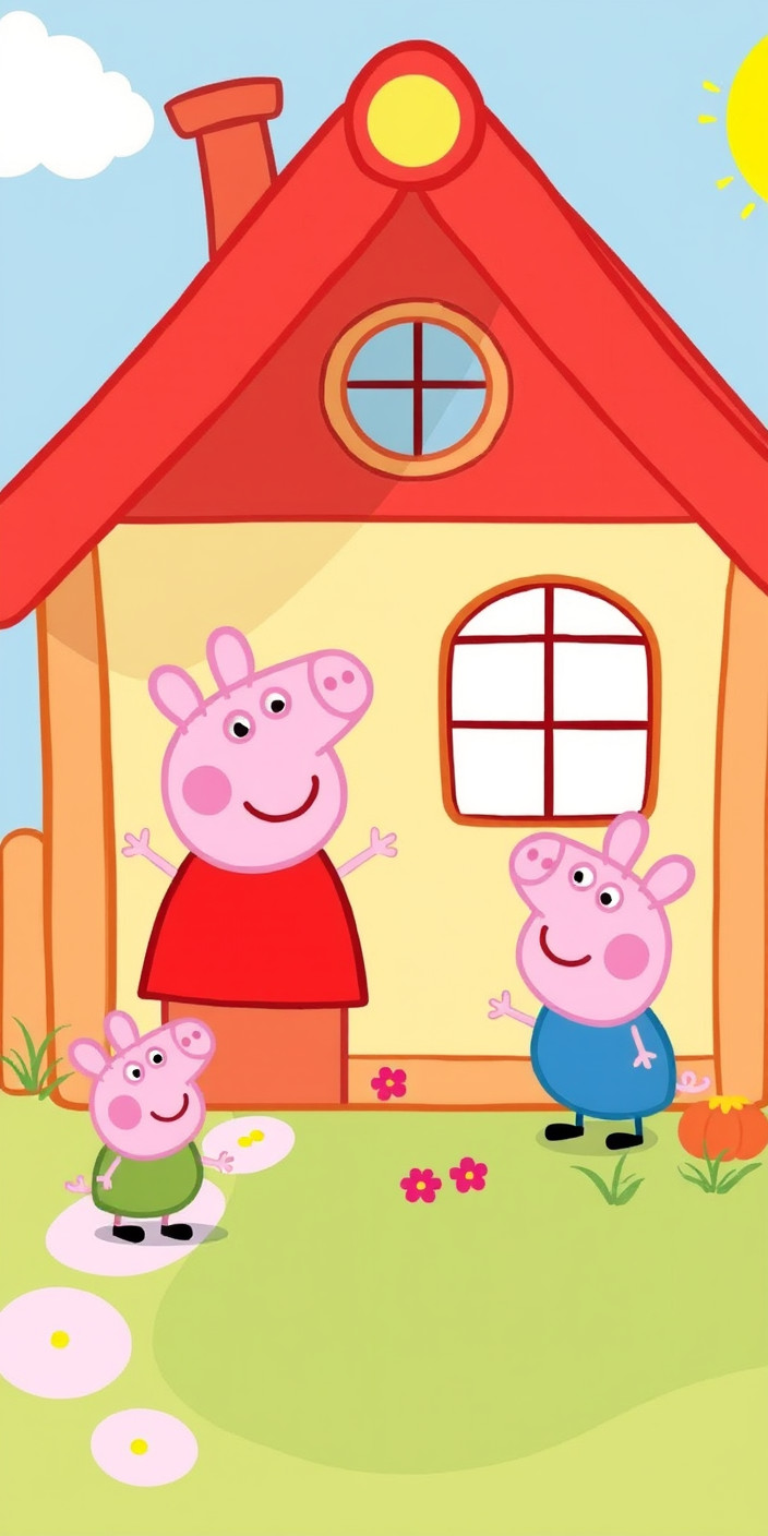 Peppa pig house 2 Phone Wallpaper
