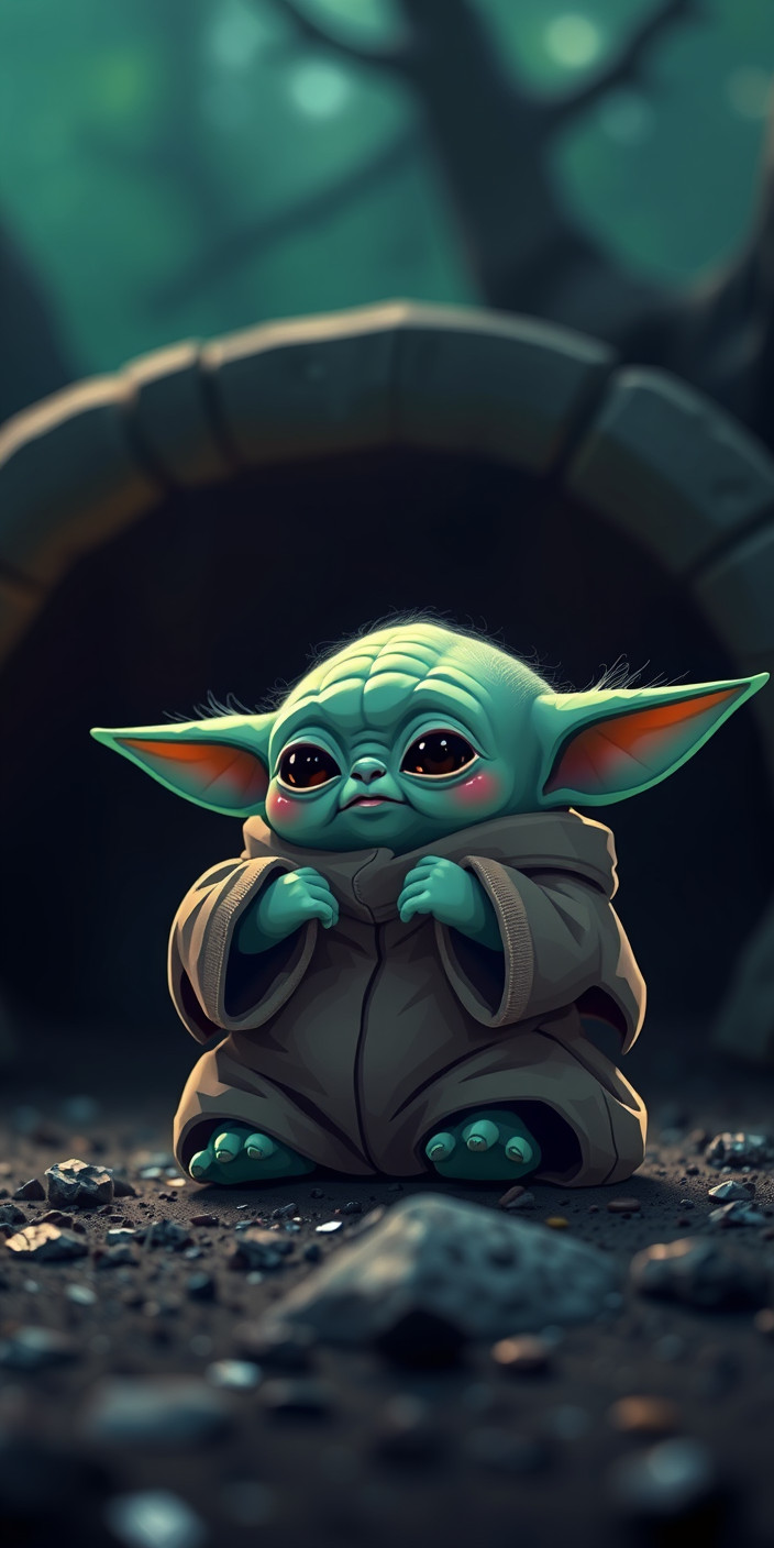 Baby yoda  cute 3 Phone Wallpaper