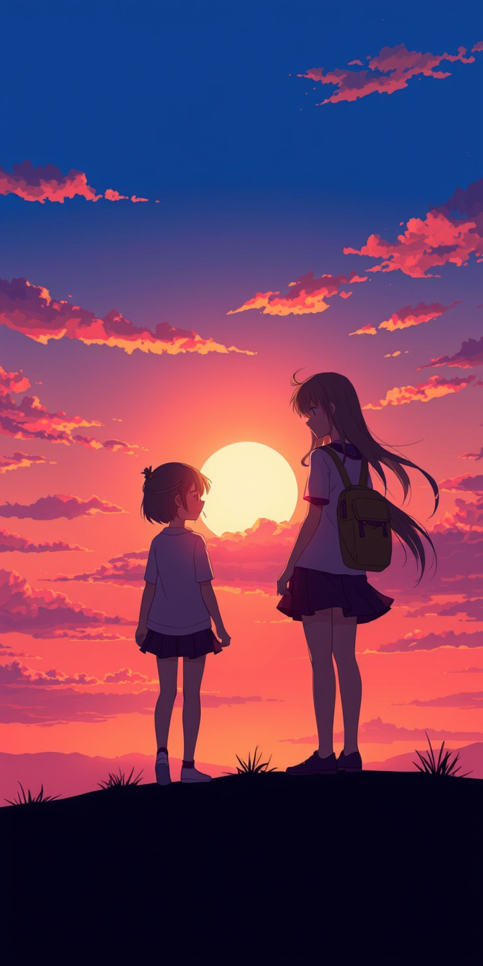 Anime sunset 1 Phone Wallpaper