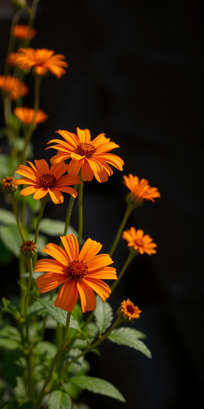 Orange flowers 1 Phone Wallpaper
