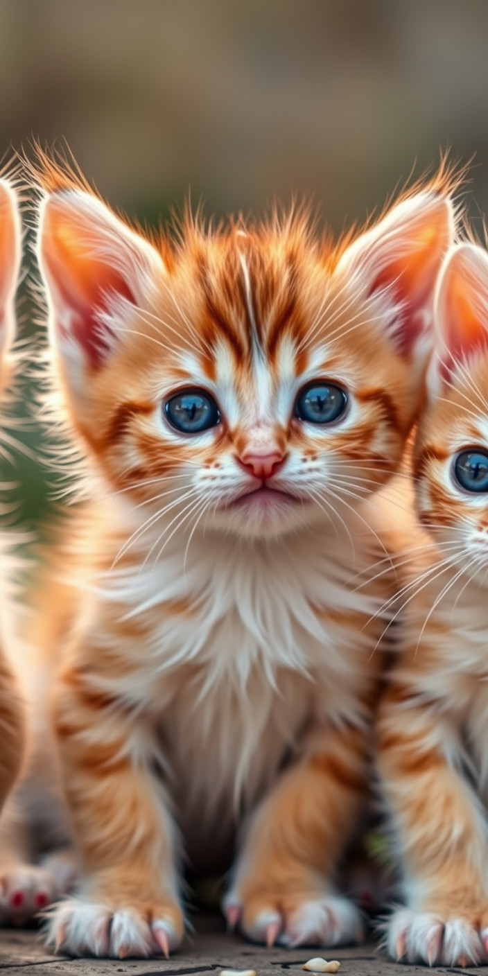 Cute kittens 8 Phone Wallpaper