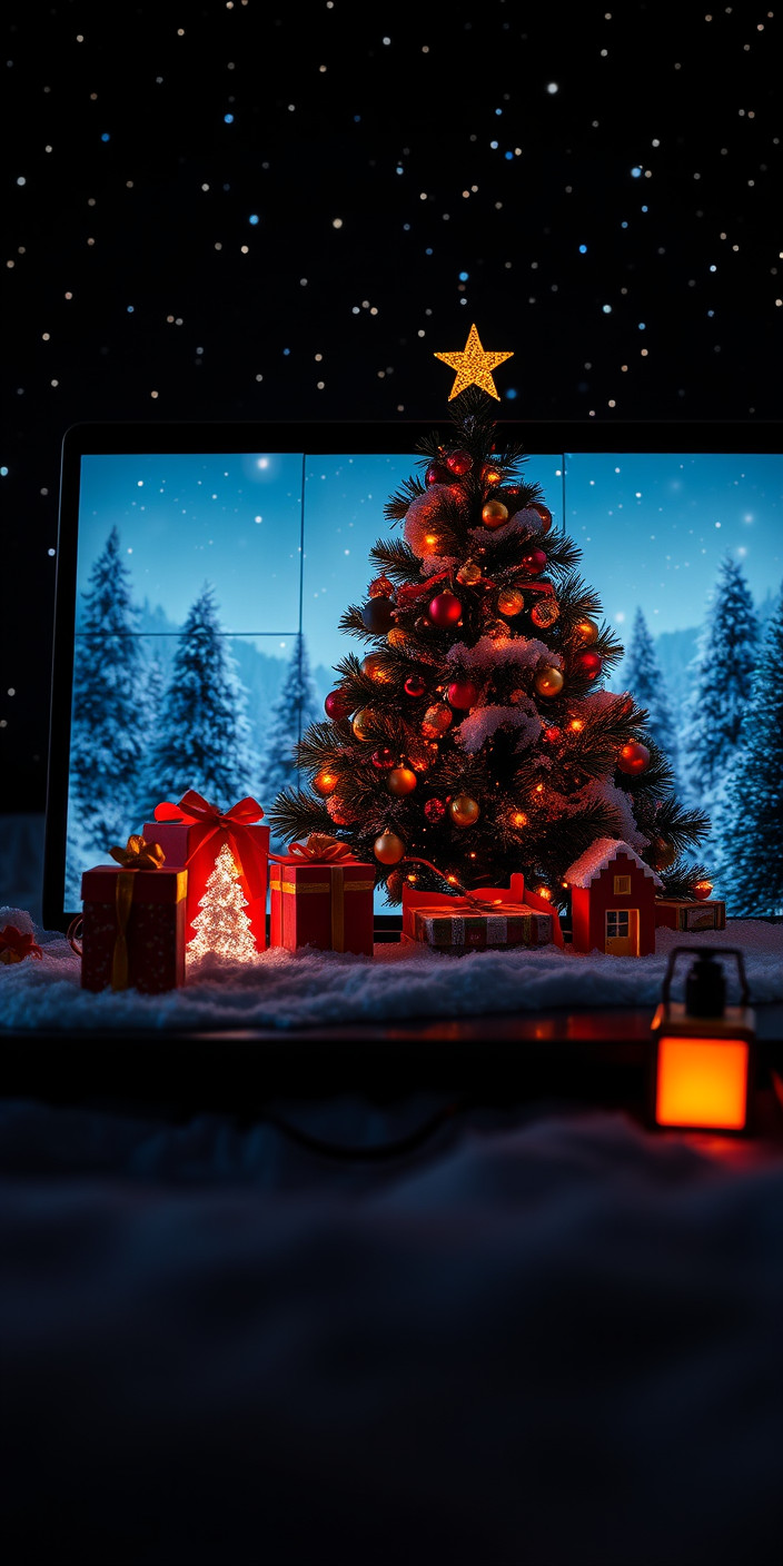 Laptop christmas 8 Phone Wallpaper