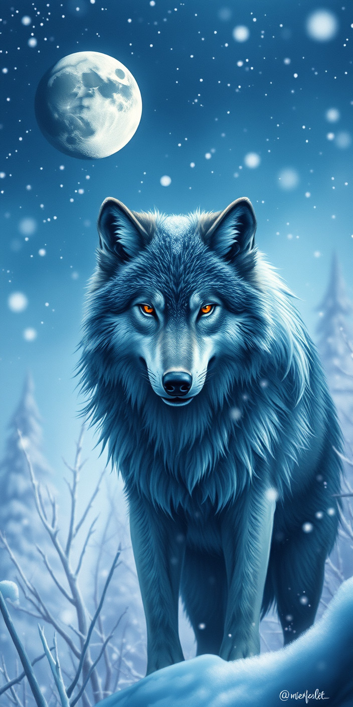 Winter wolf 4 Phone Wallpaper