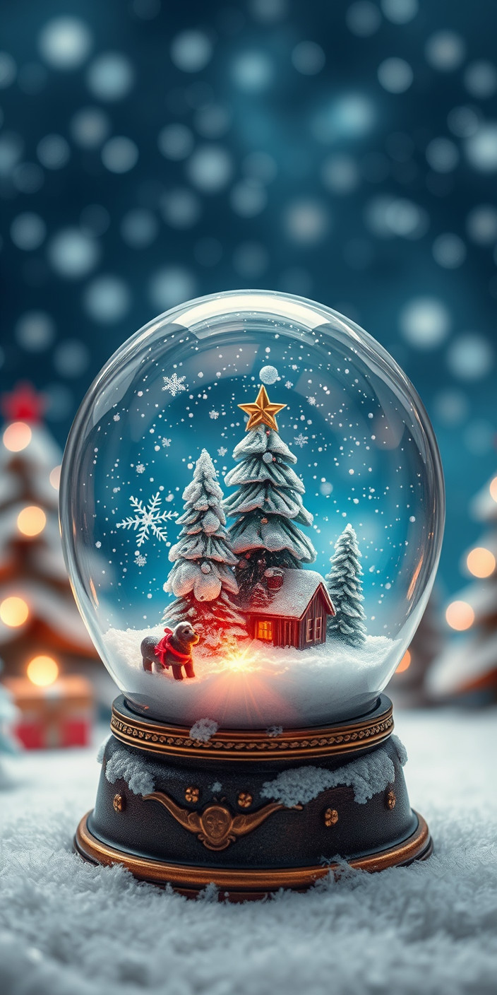 Christmas snow globe 7 Phone Wallpaper