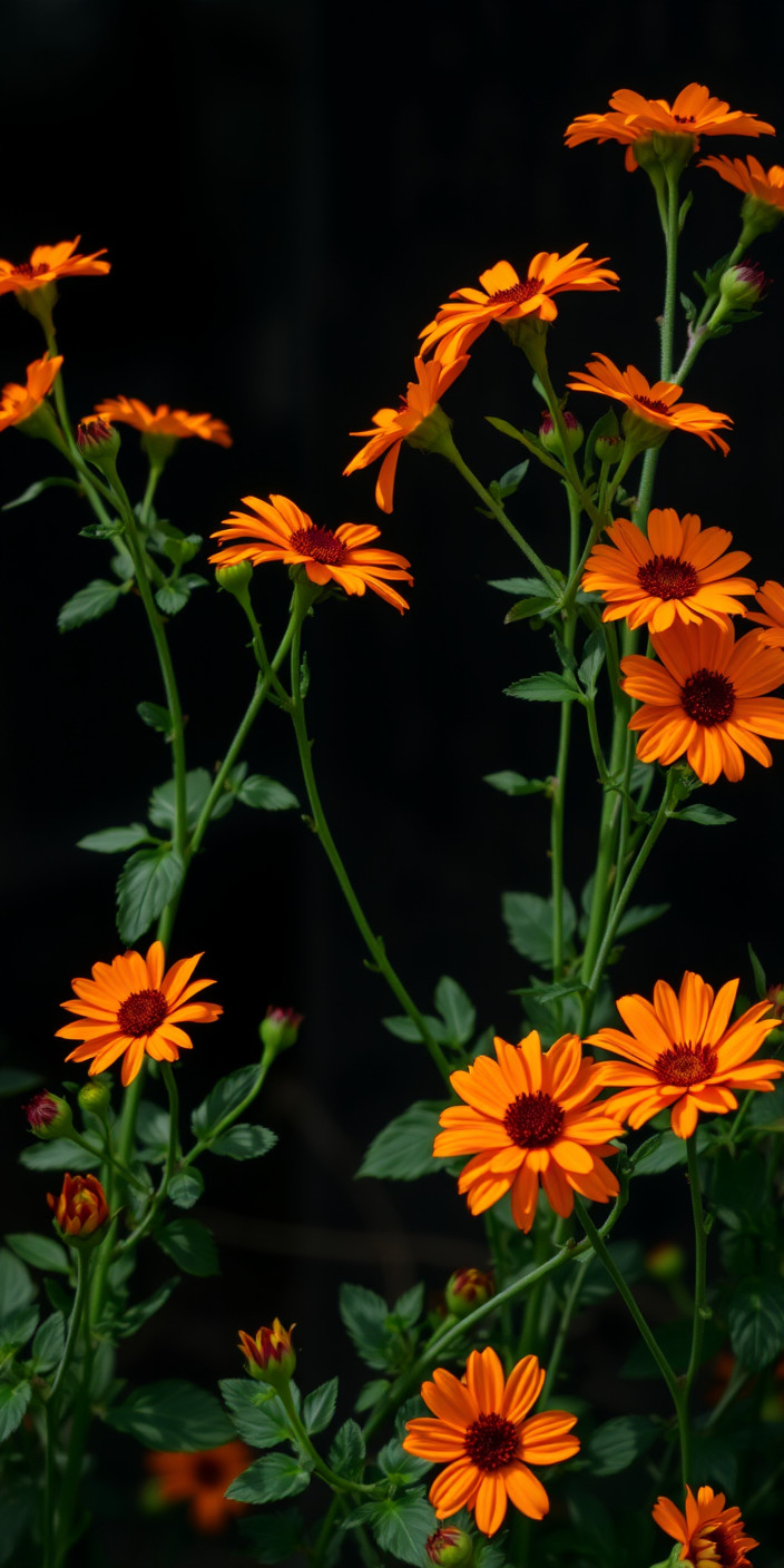 Orange flowers 2 Phone Wallpaper