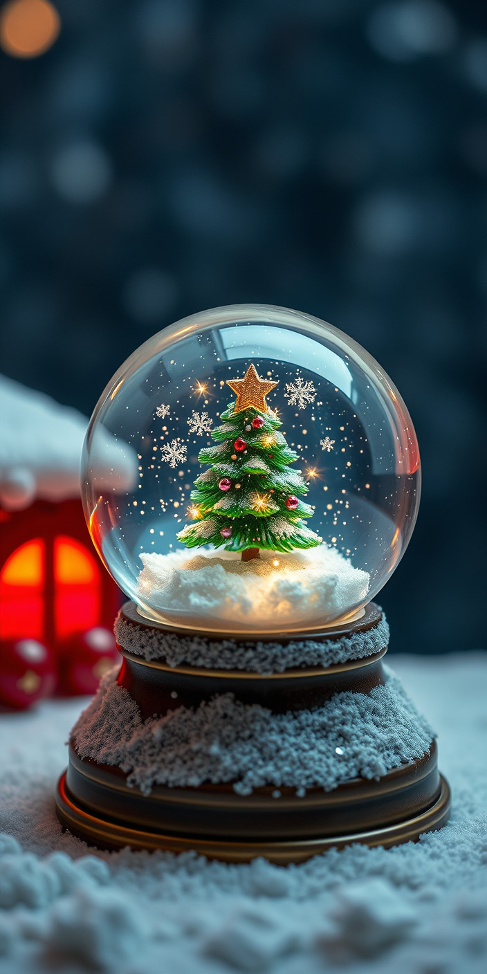 Christmas snow globe 5 Phone Wallpaper