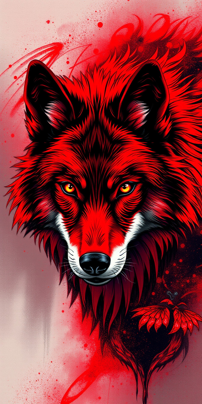 Red wolf 14 Phone Wallpaper