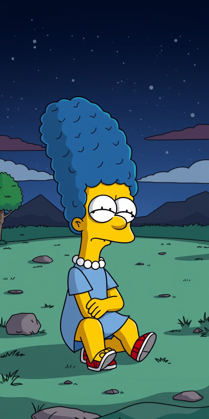 Simpsons  sad 4 Phone Wallpaper