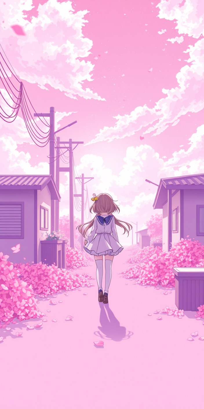 Pink anime 6 Phone Wallpaper