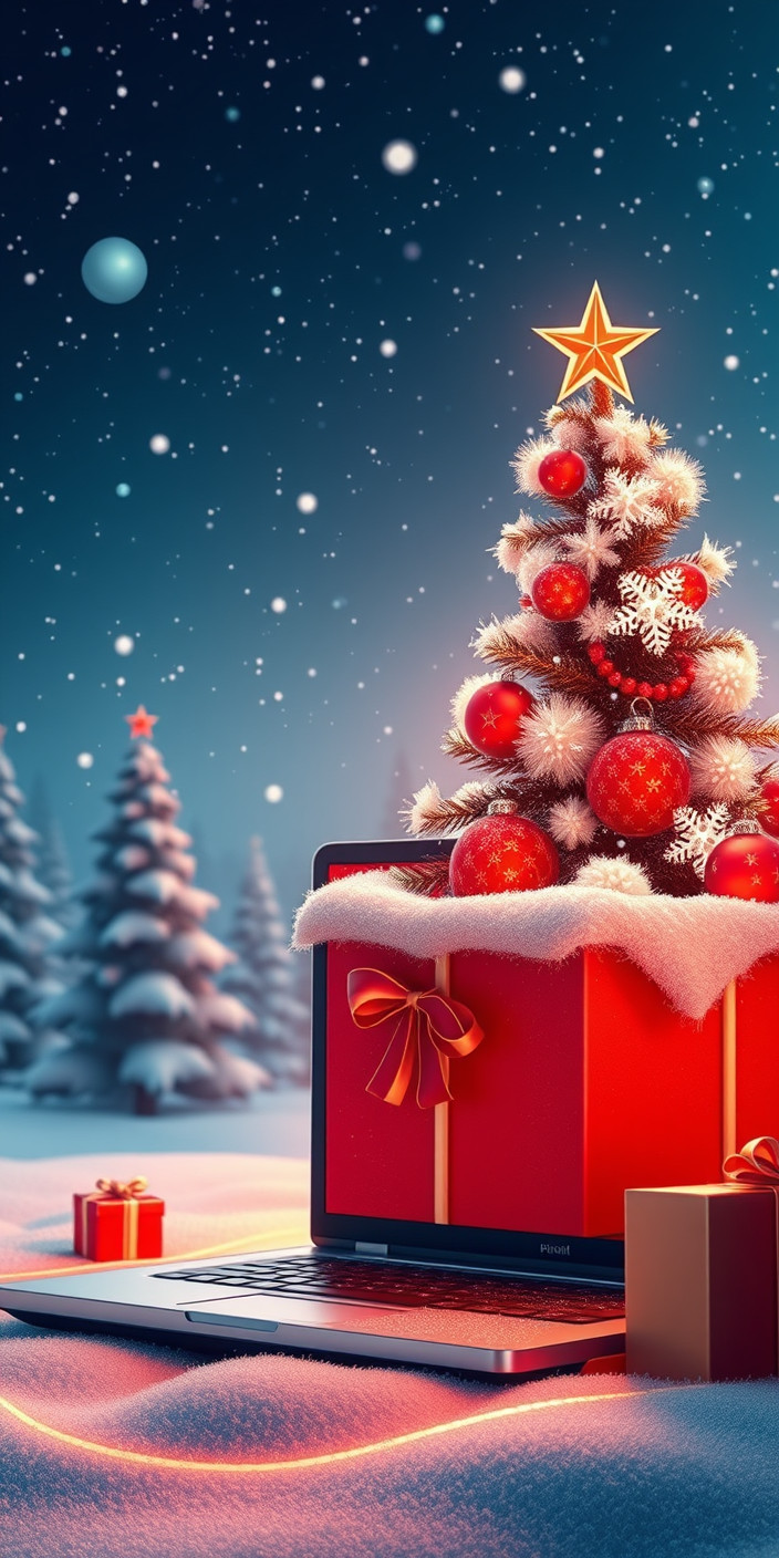 Laptop christmas 9 Phone Wallpaper