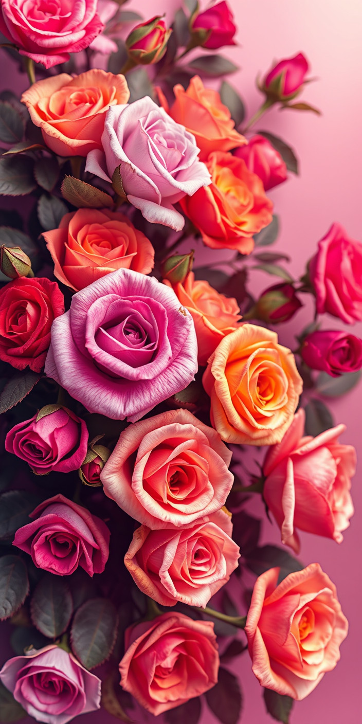 Colorful roses 7 Phone Wallpaper