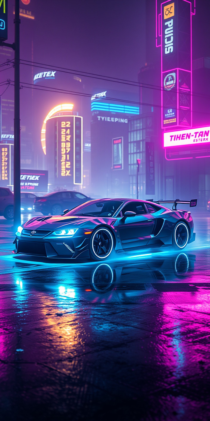 Cyberpunk car 8 Phone Wallpaper