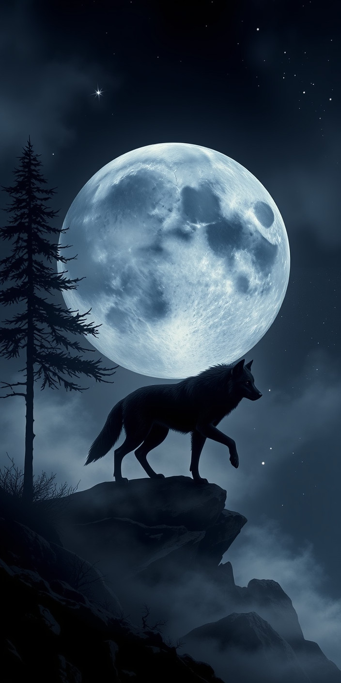 Black wolf 4 Phone Wallpaper