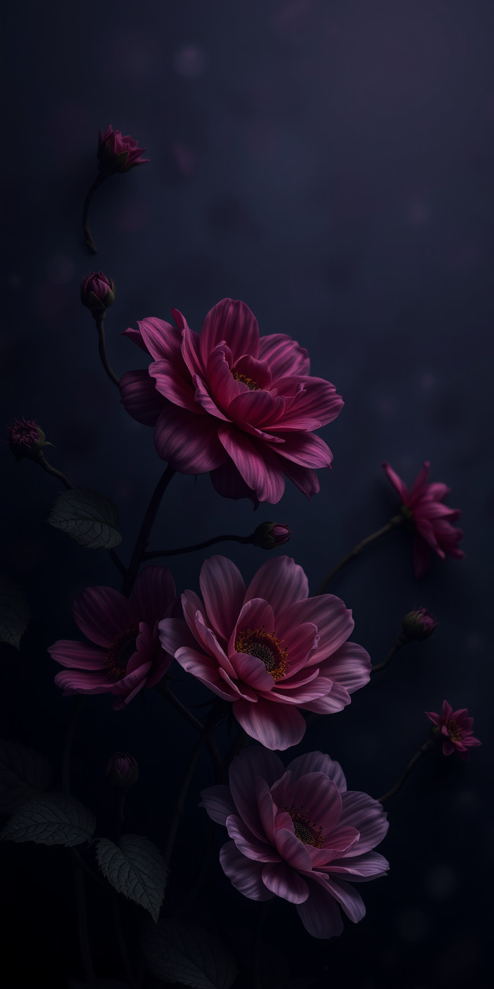 Dark flowers 5 Phone Wallpaper